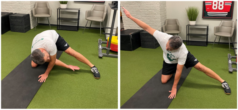 Adductor reach to shoulder abduction physical therapy golf exercise